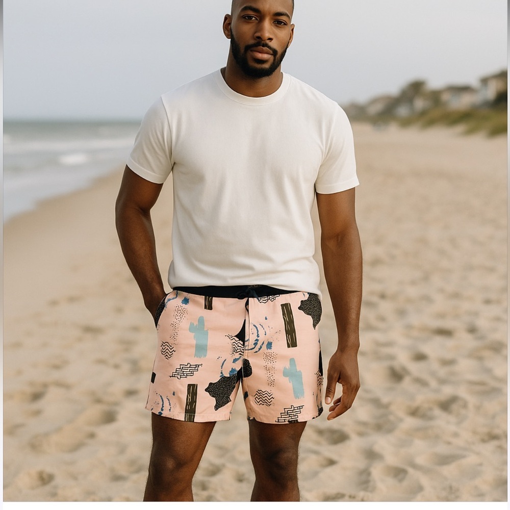 Hurley Pink and Black Swim Trunks NWOT